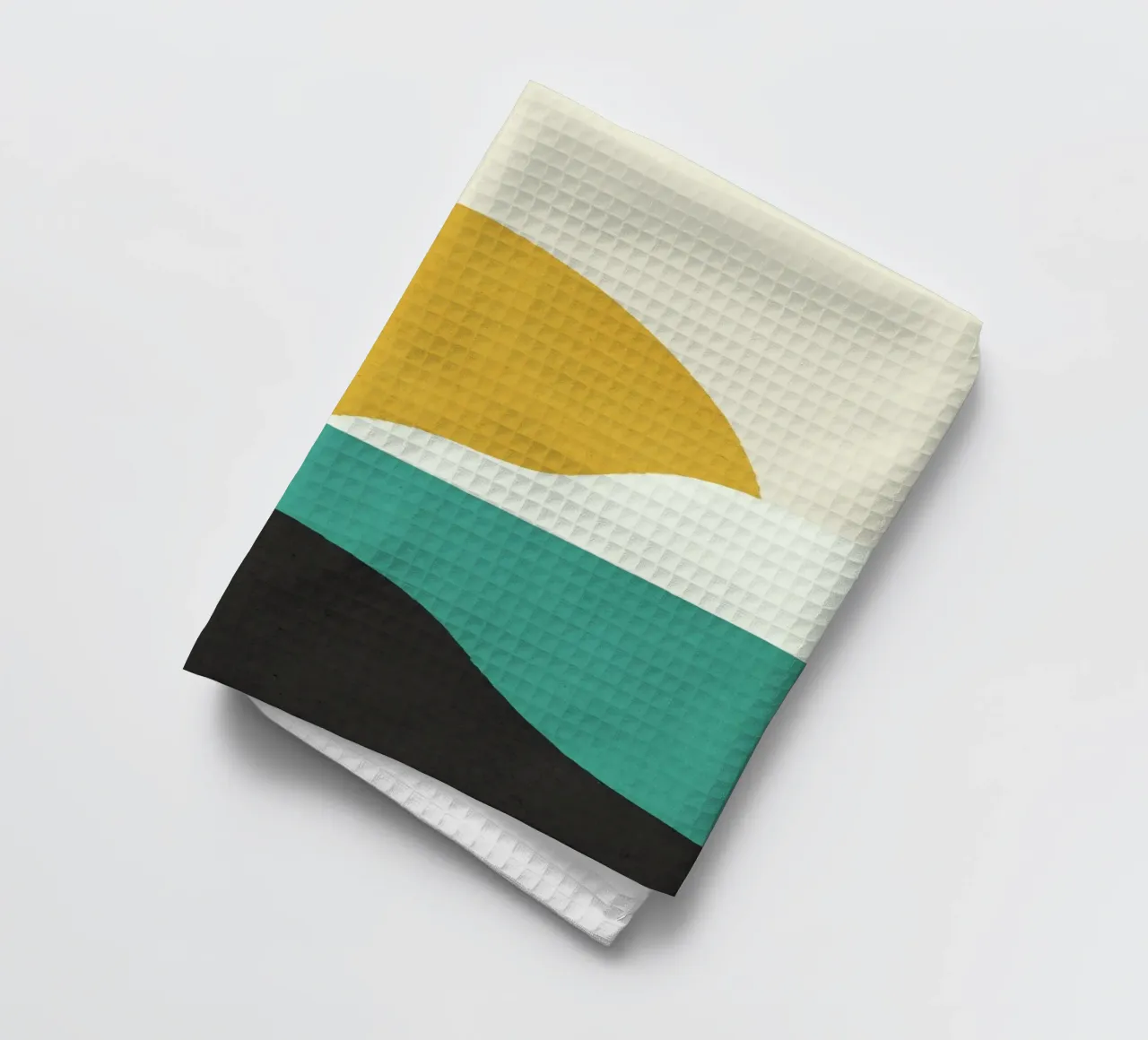Île du coucher du soleil - Vert d'or torchon de MoonlightPrint