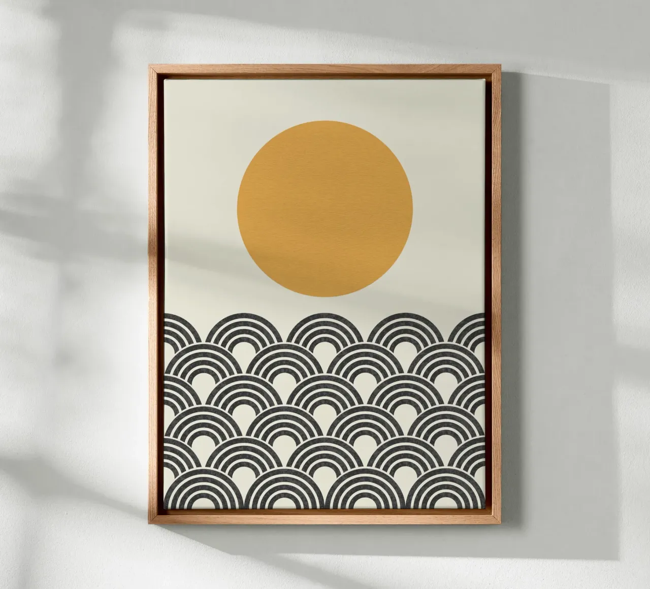 Sun Wave Pattern - Oriental canvas with Floater frame by MoonlightPrint