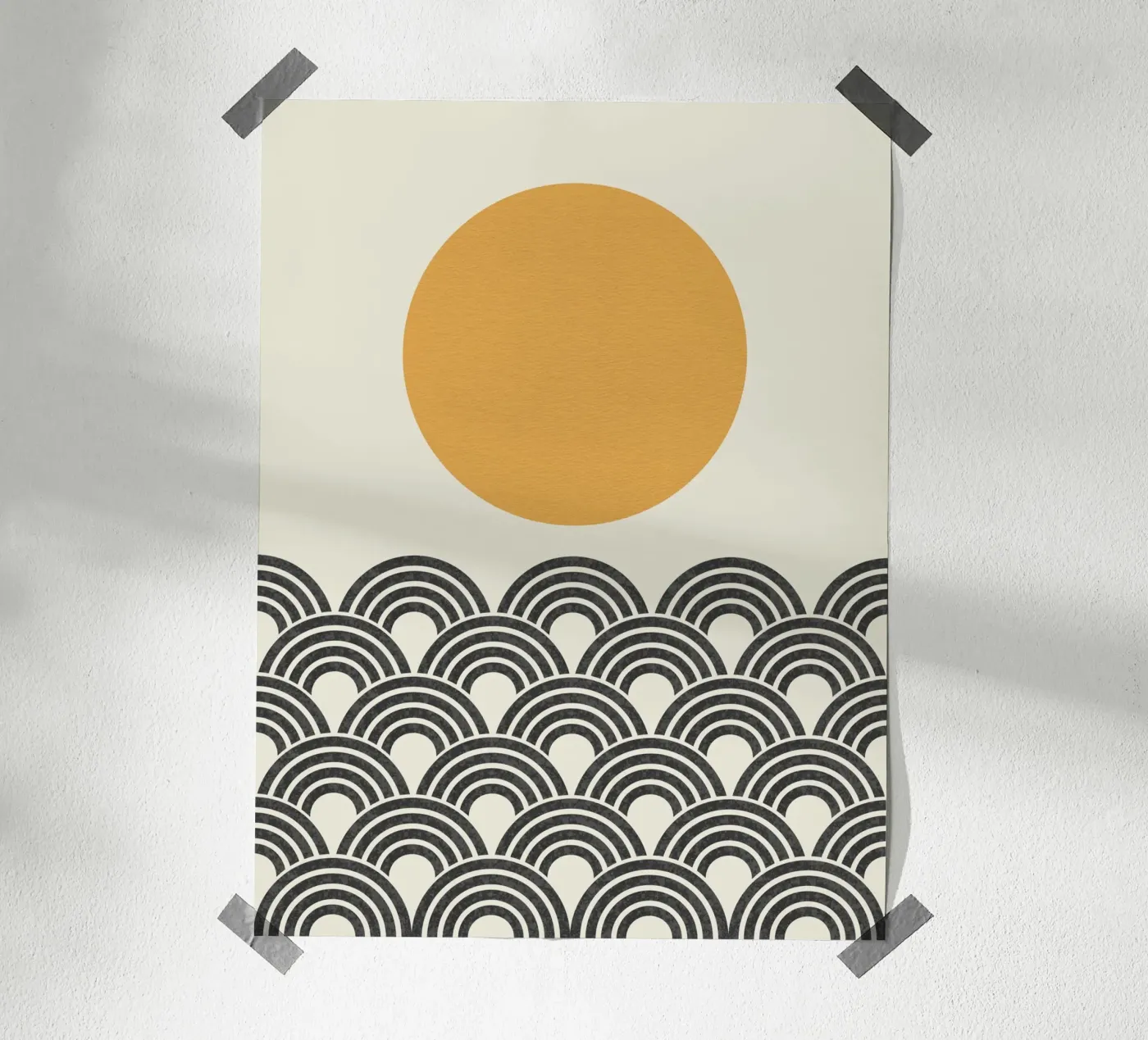 Sun Wave Pattern - Oriental poster by MoonlightPrint