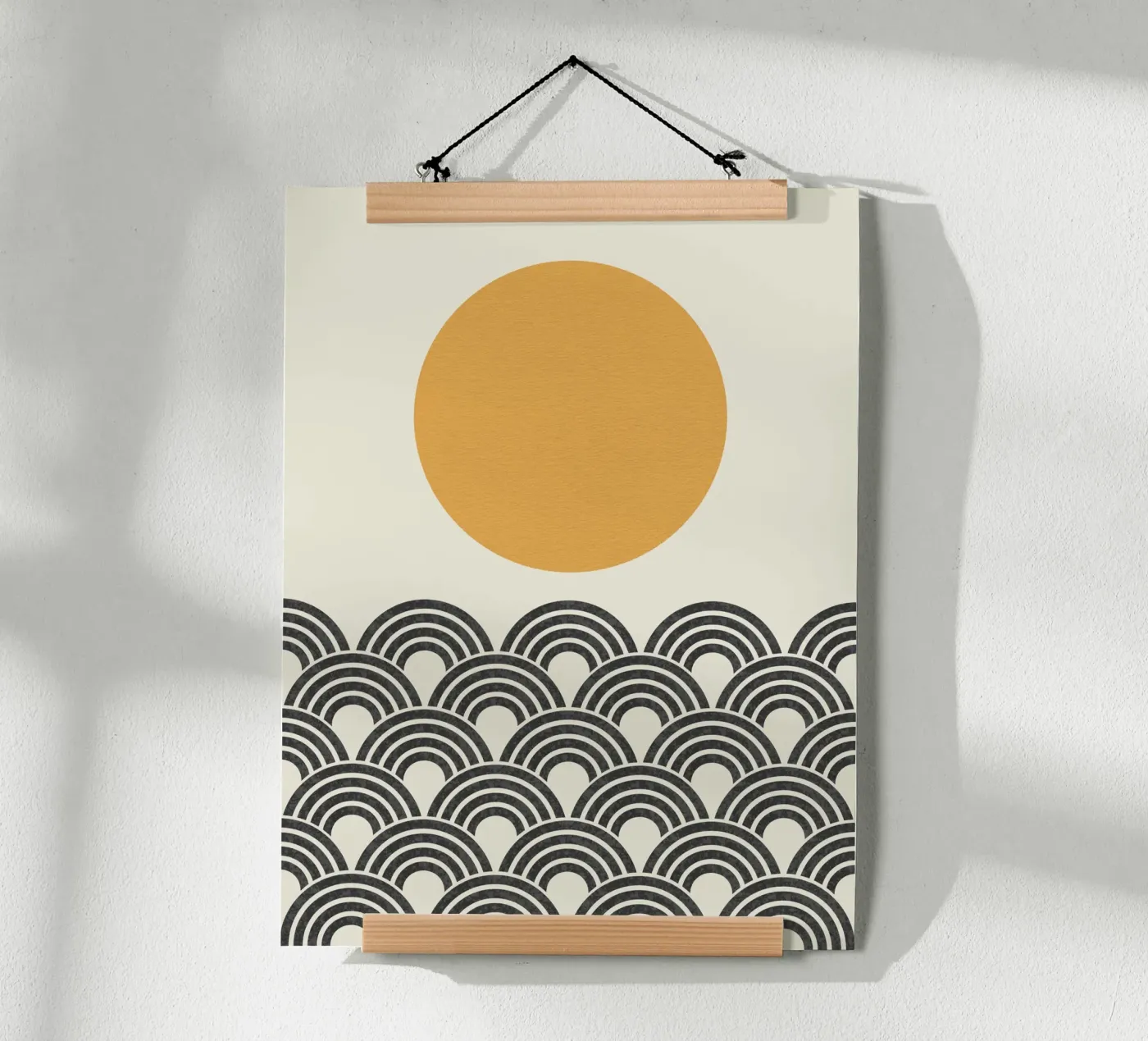 Sun Wave Pattern - Oriental poster by MoonlightPrint