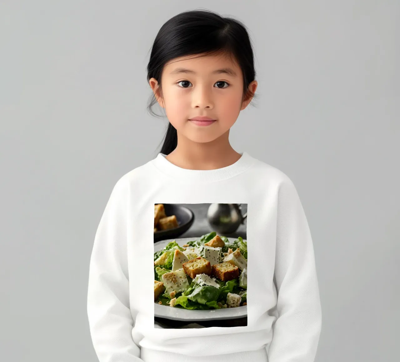 Insalata Caesar fresca con crostini croccanti e condimento cremoso felpa bambino da DesignDoodle