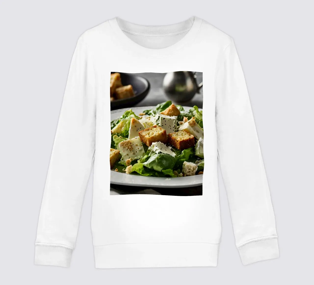 Insalata Caesar fresca con crostini croccanti e condimento cremoso felpa bambino da DesignDoodle