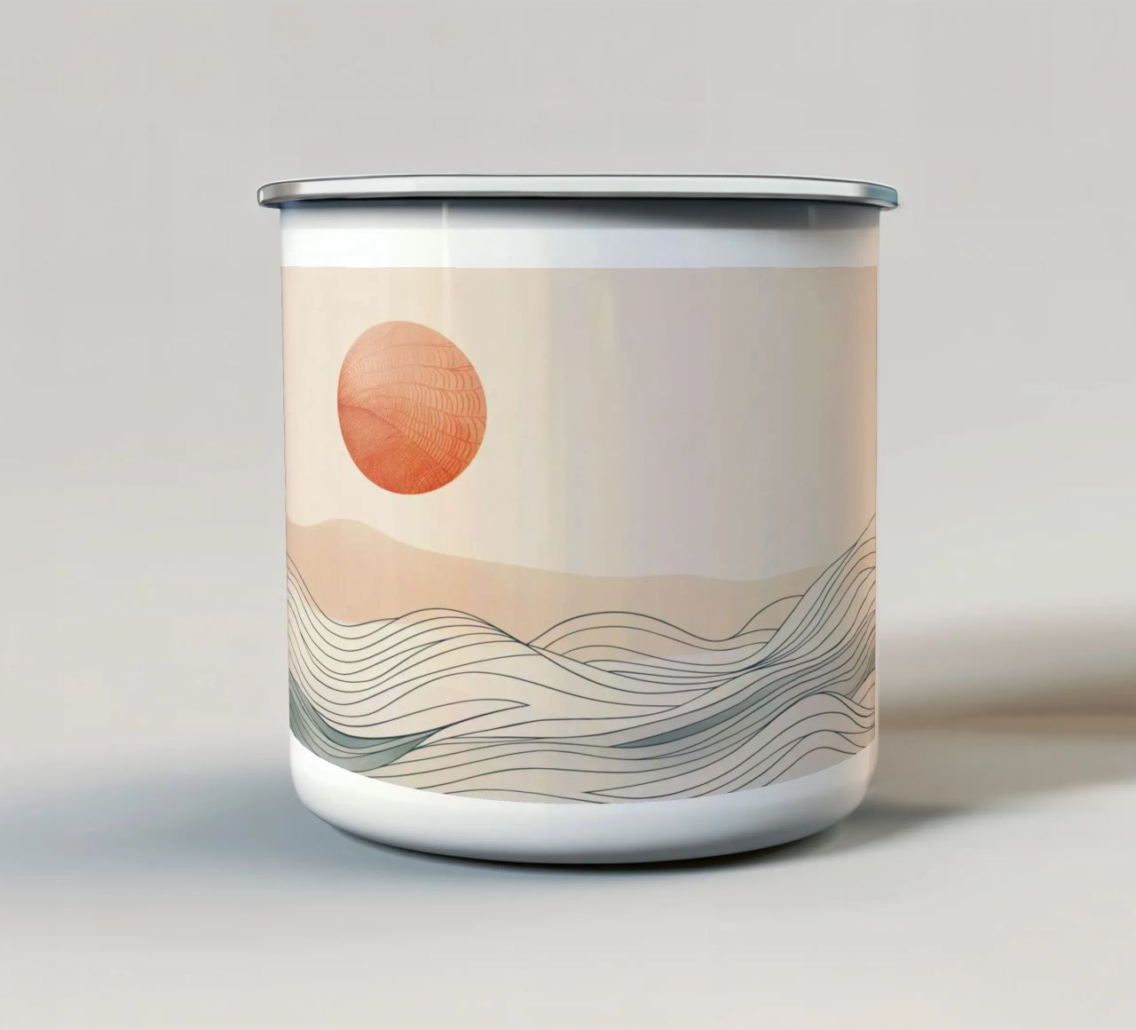 Zonsondergang, astratto tazza in smalto da Imagine