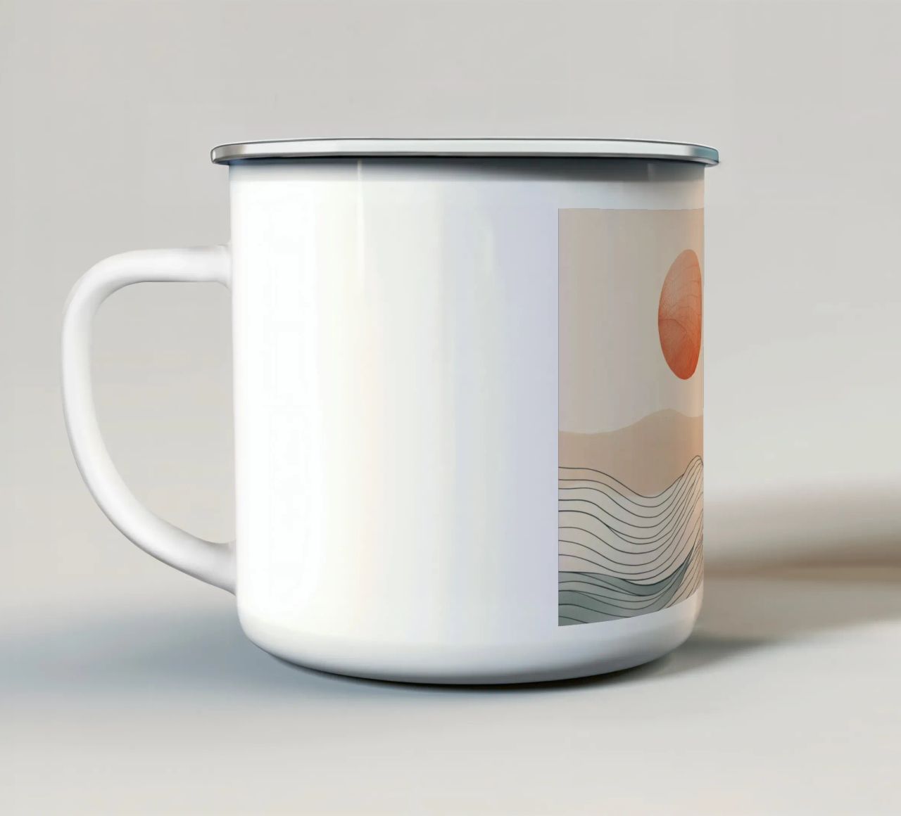 Zonsondergang, astratto tazza in smalto da Imagine
