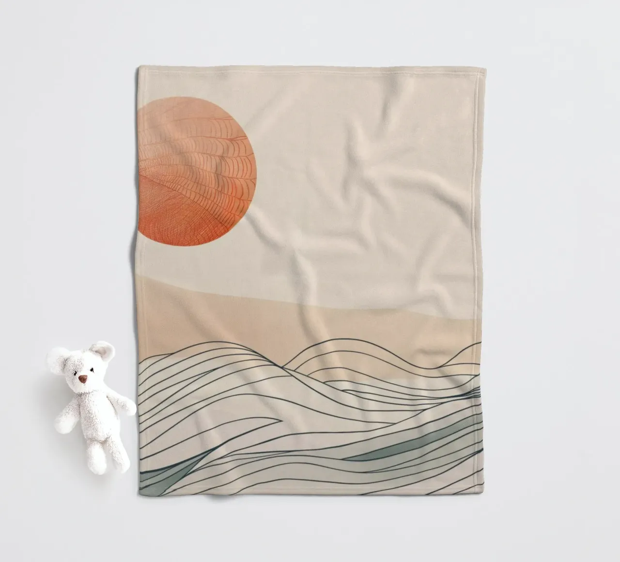 Zonsondergang, abstract Fleecedecke von Imagine