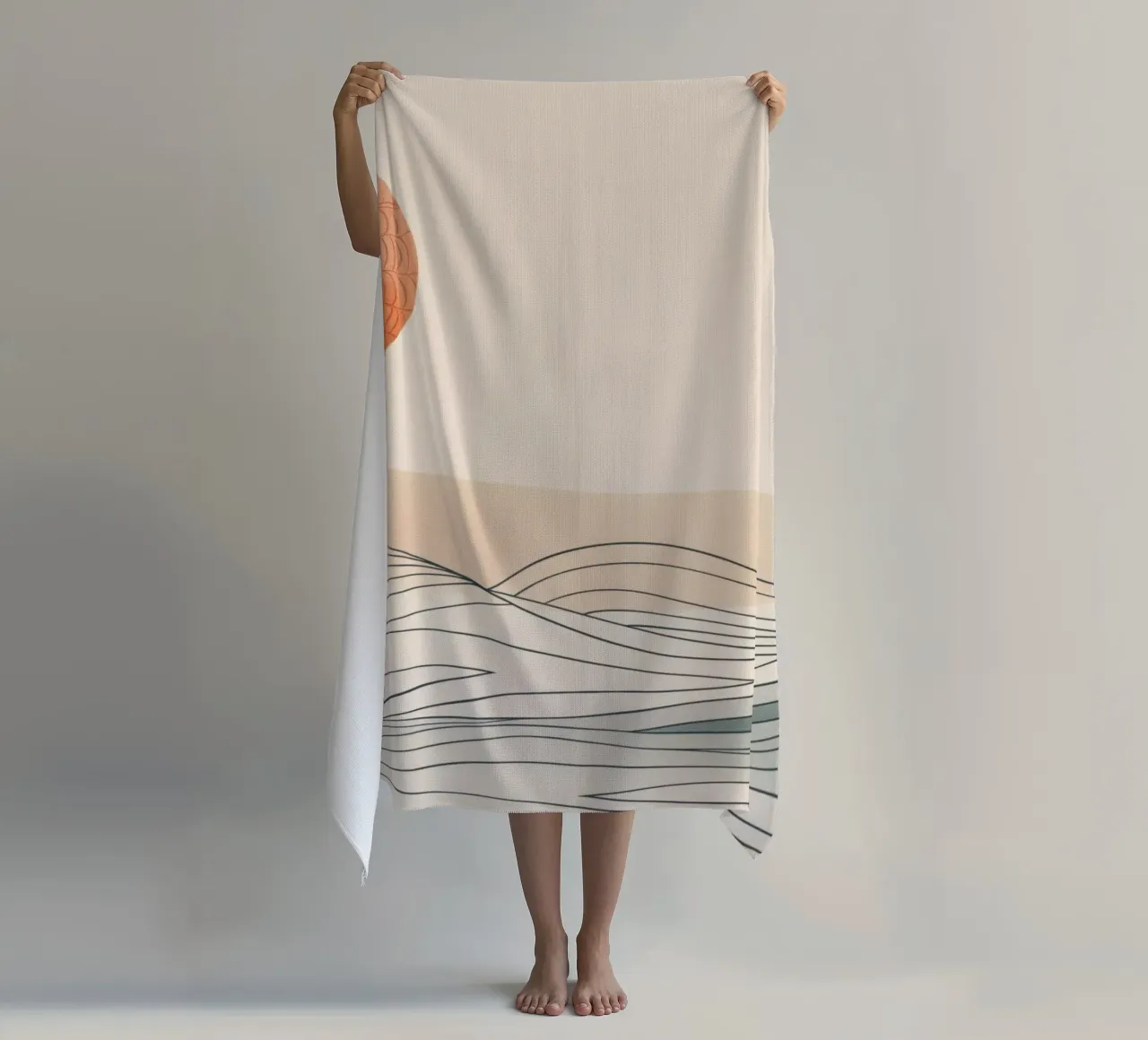 Zonsondergang, abstract beach towel by Imagine