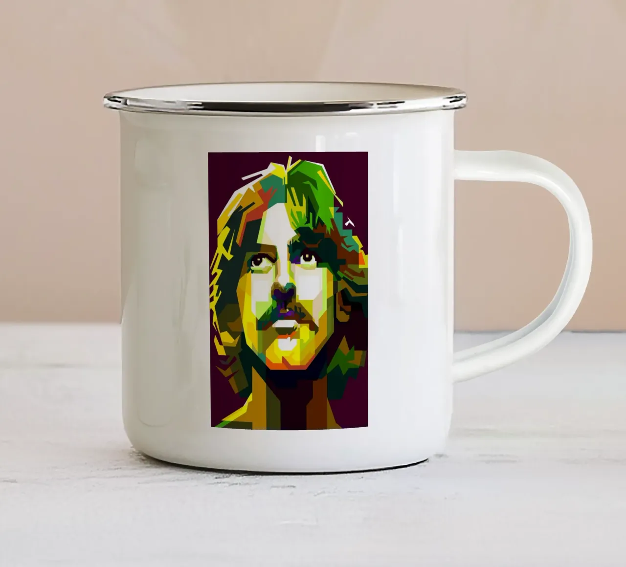 George Harrison Cantante Musicista WPAP Trending Now tazza in smalto da Artkreator