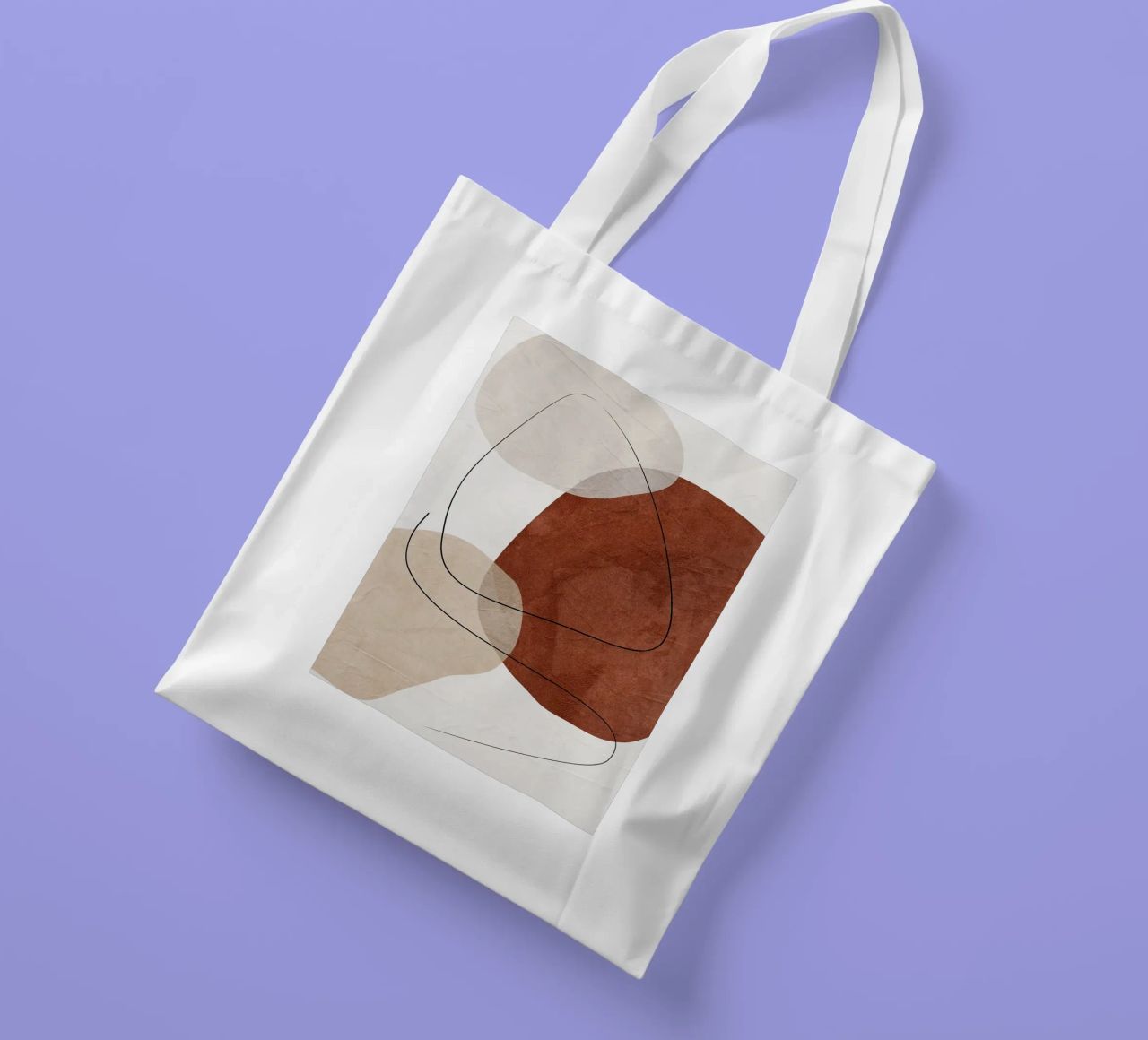forme astratte linea forme organiche forme geometriche curve borsa in juta da Gloria A Kifyuk