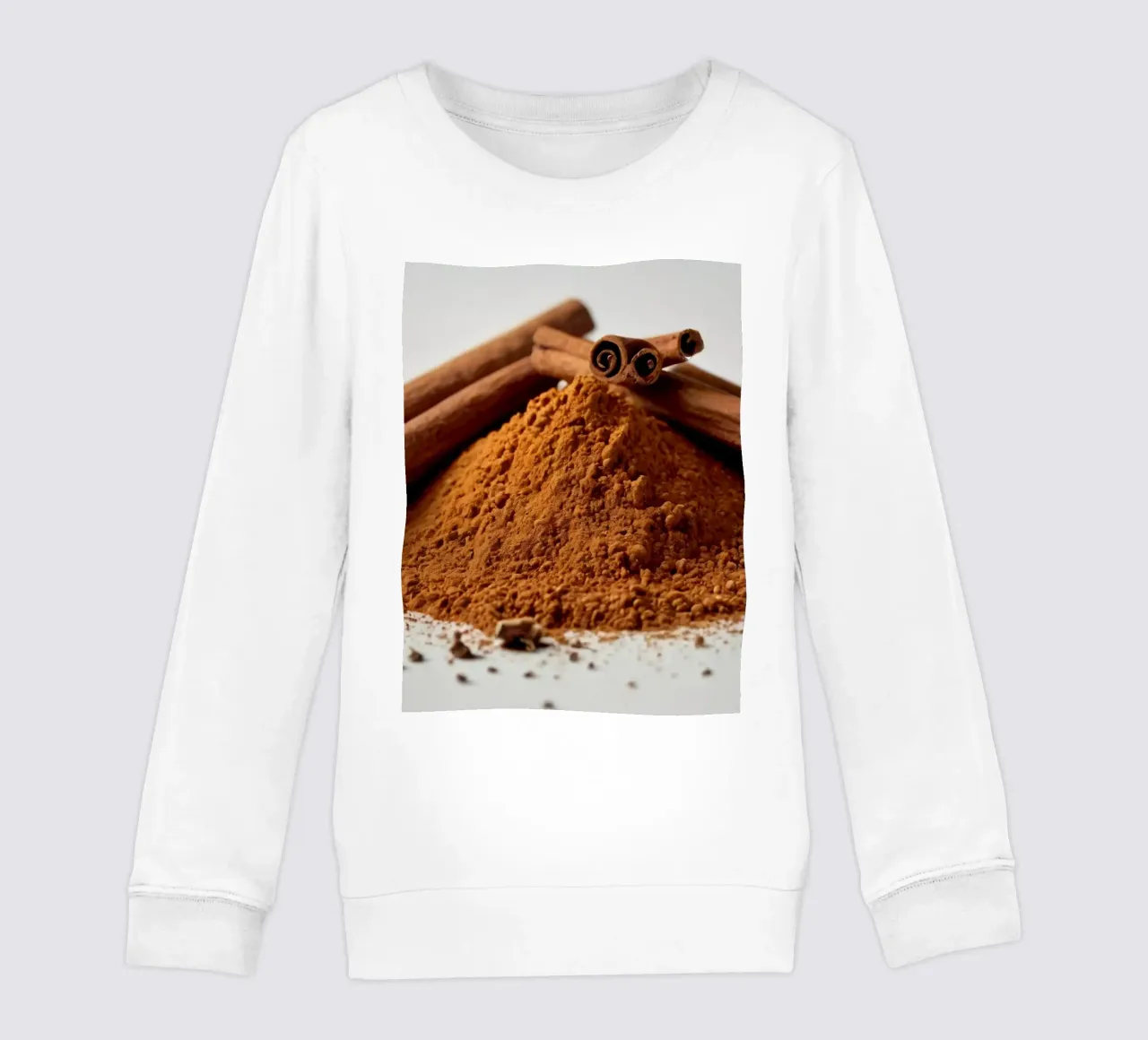 Zimtstangen und gemahlener Zimt elegant aufgeschichtet Kinder Sweatshirt von DesignDoodle