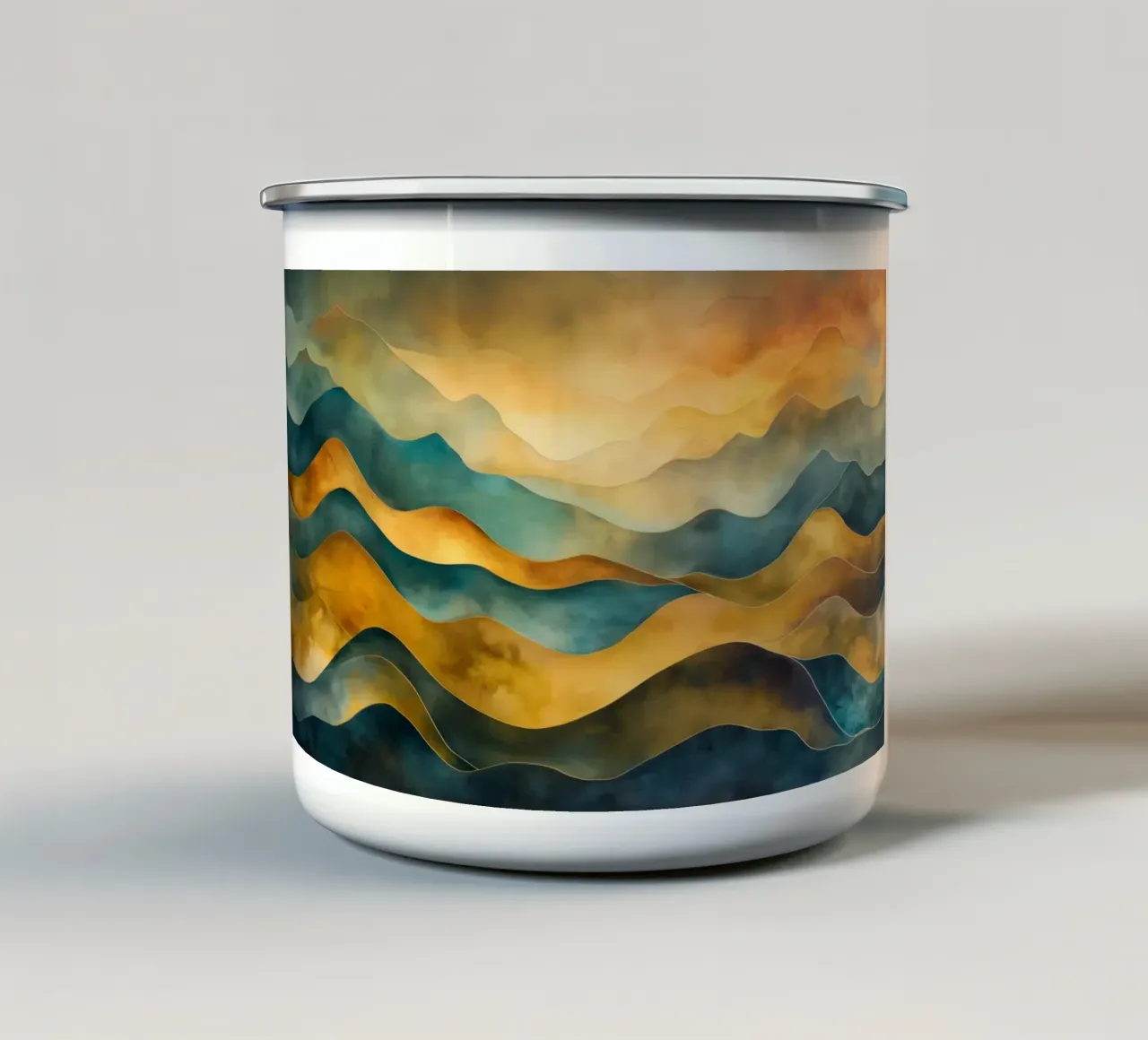 Abstract landschap emaille mok van Imagine