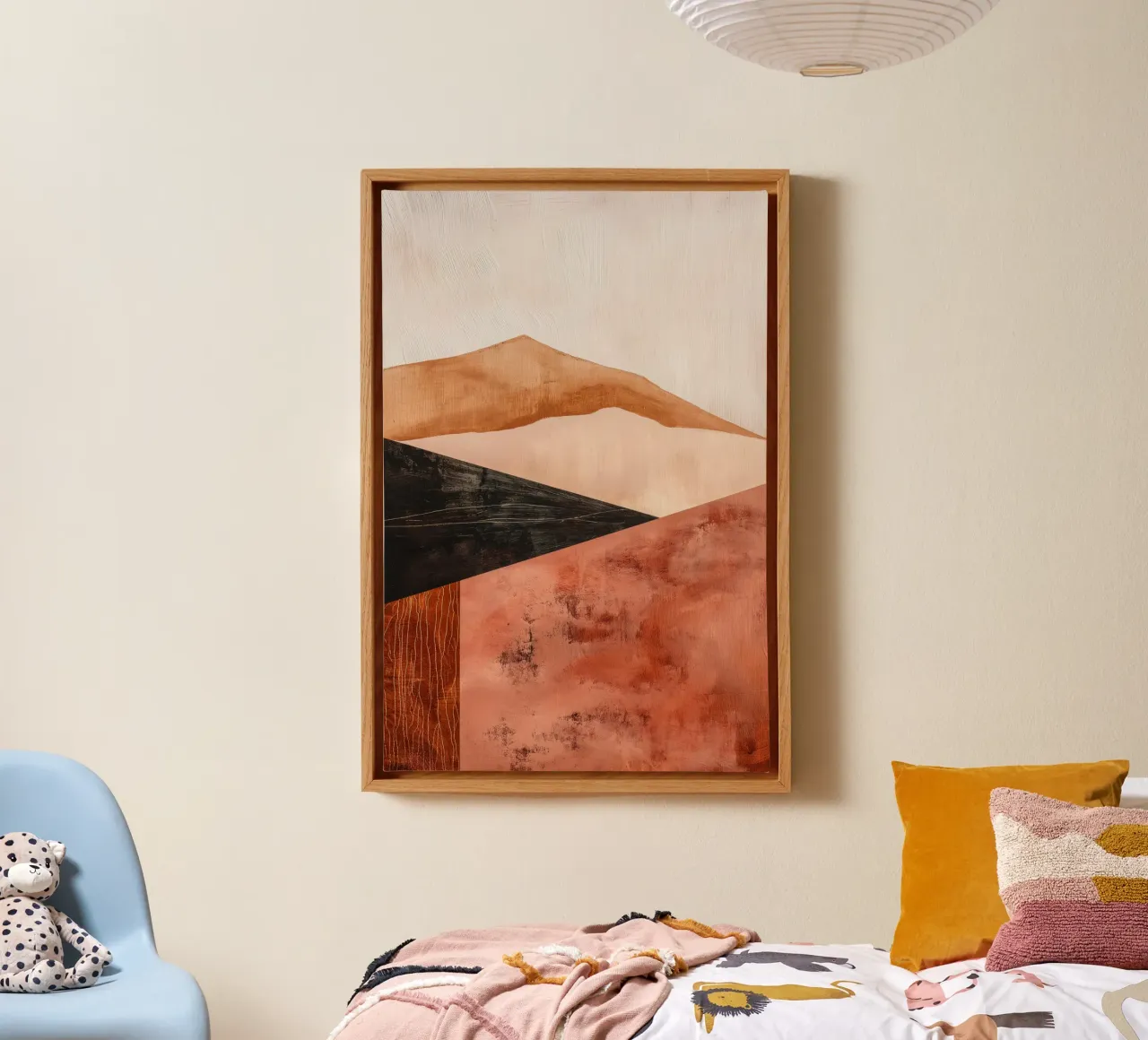 Abstracte heuvels canvas met Baklijst van Imagine
