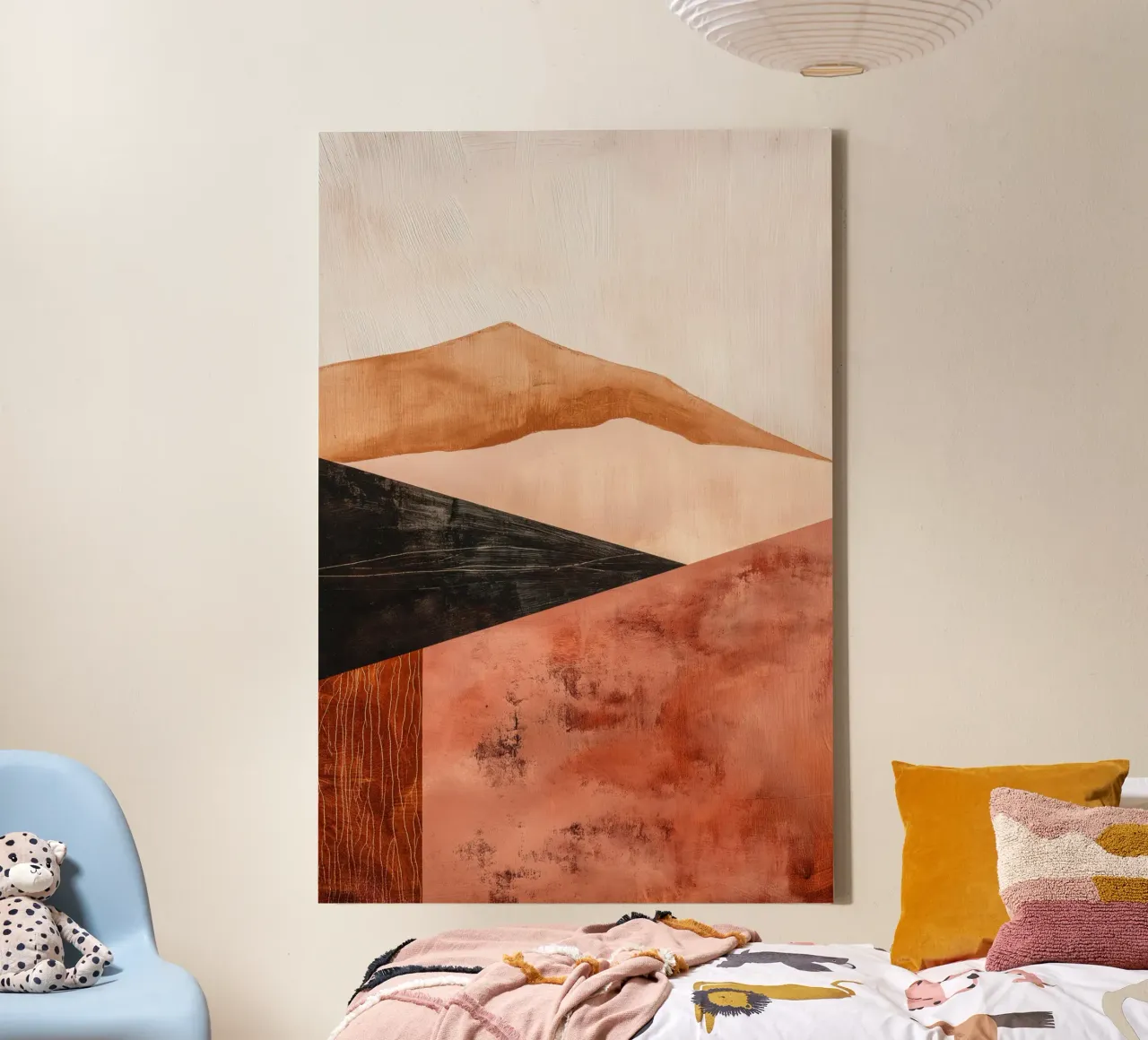 Abstracte heuvels canvas met Baklijst van Imagine