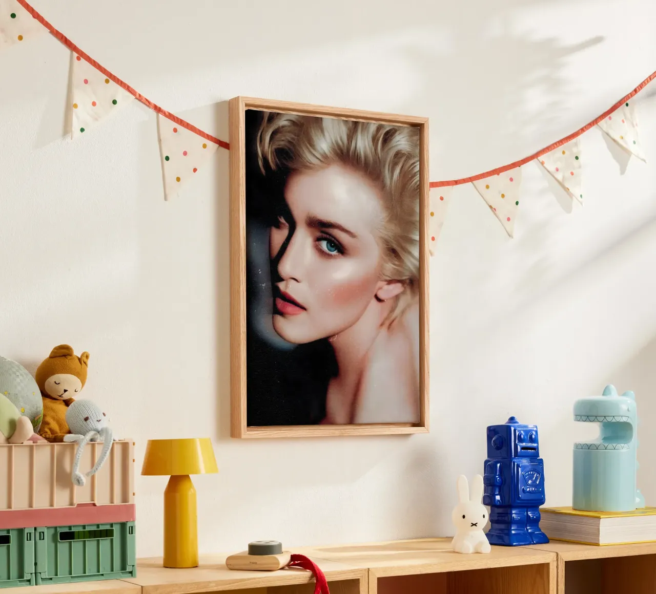 Madonna tela con Cornice a cassetta da Low poly art