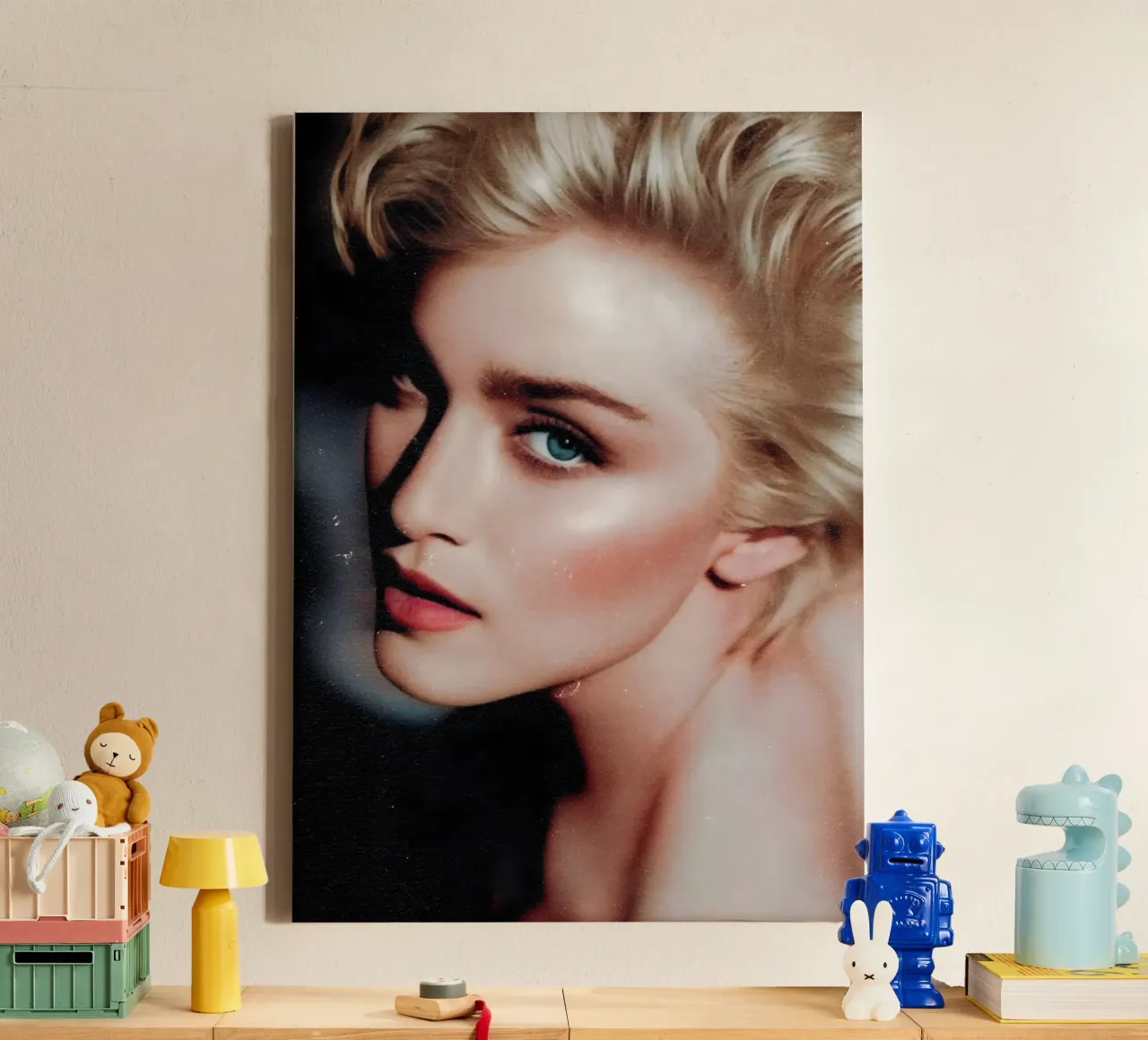 Madonna tela con Cornice a cassetta da Low poly art