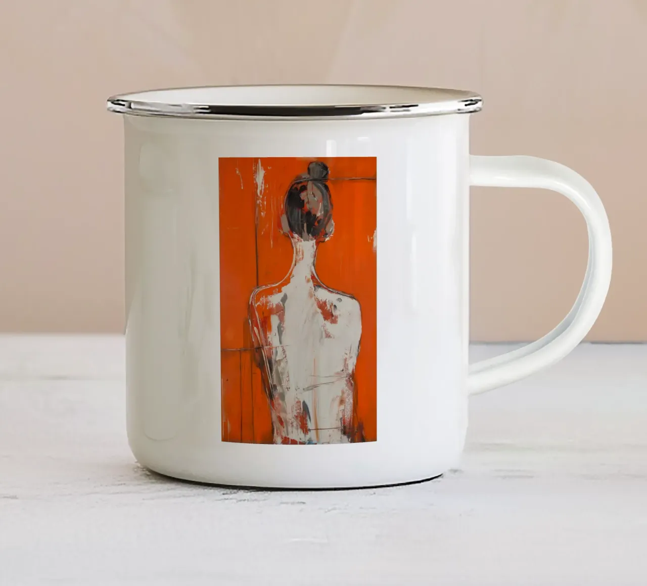 Donna nuda tazza in smalto da Imagine