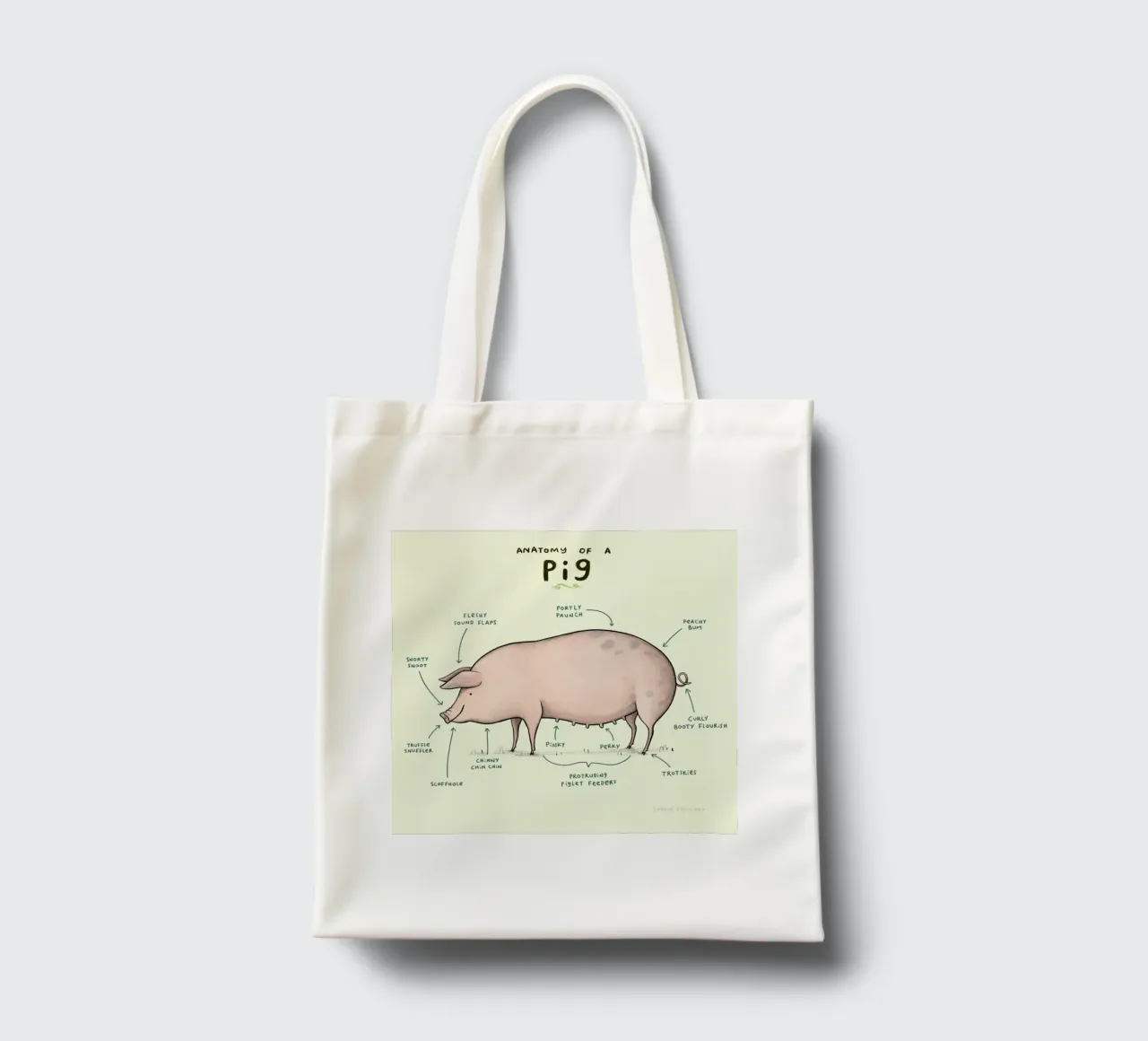Anatomy Of A Pig borsa in juta da Sophie Corrigan