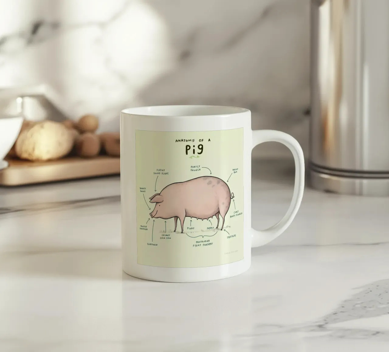 Anatomy Of A Pig tazza in ceramica da Sophie Corrigan