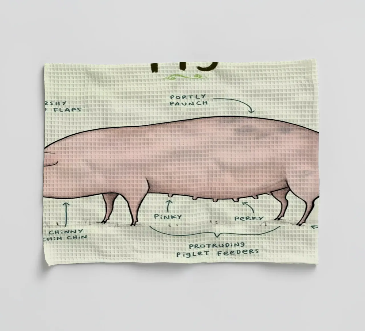 Anatomy Of A Pig canovaccio da cucina da Sophie Corrigan