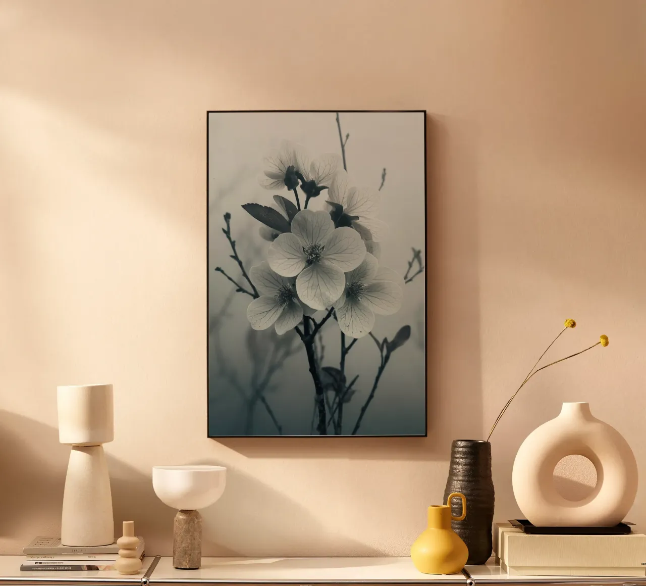 Flower in shades of grey alu-dibond by Imagine
