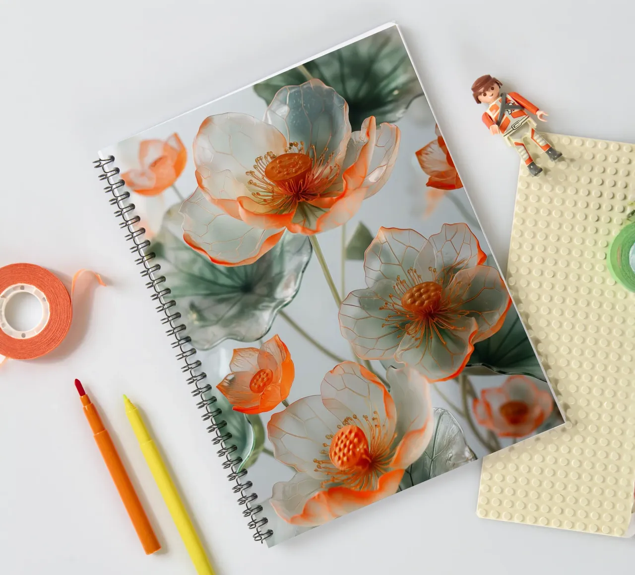 Fiori trasparenti diario ad anelli da Imagine