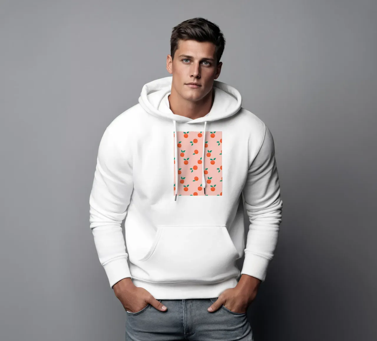 Fresh Summer Orange Fruit Pattern felpa con cappuccio da showmemars