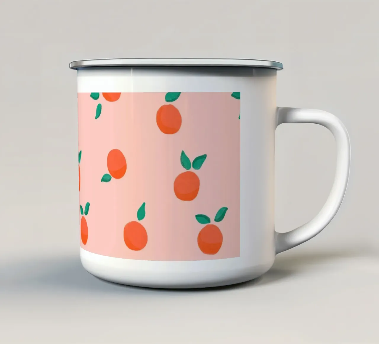 Fresh Summer Orange Fruit Pattern tazza in smalto da showmemars