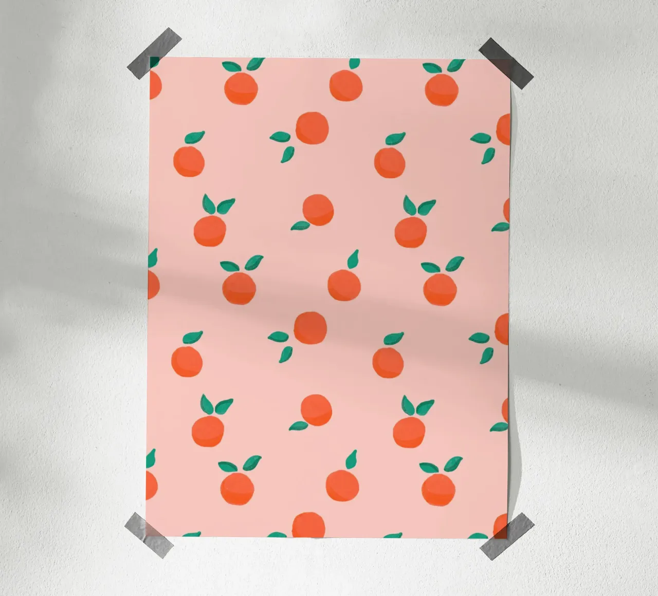 Fresh Summer Orange Fruit Pattern Hahnemühle von showmemars