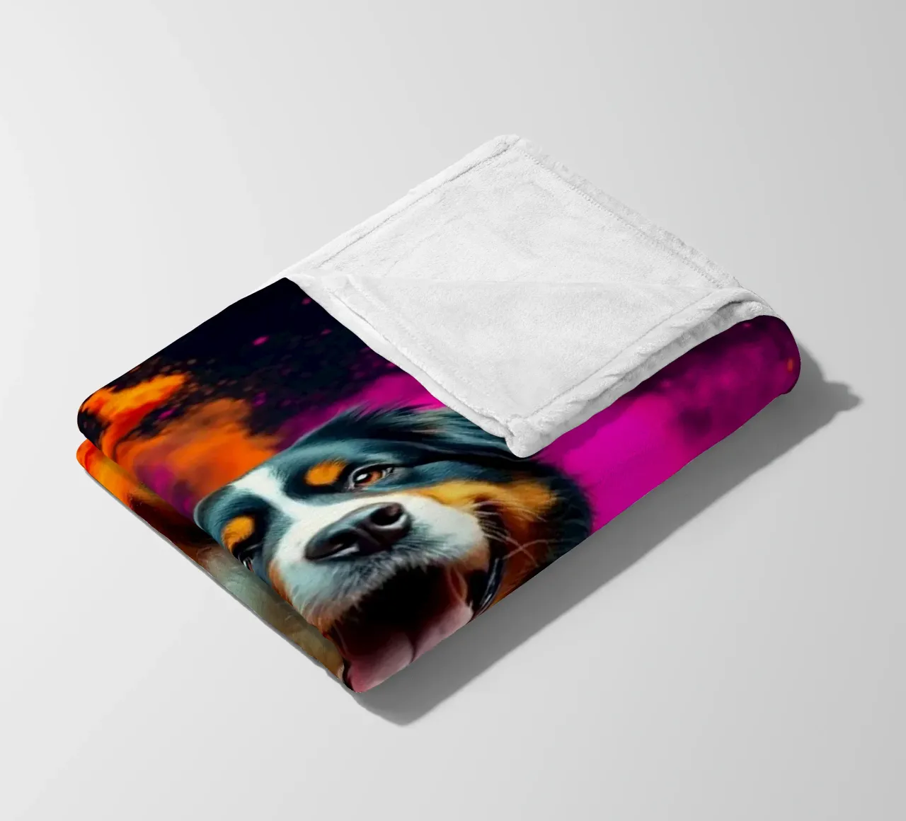 The colorful Bernese Mountain Dog #134 fleece blanket by Yumis.Beargang.and.Me