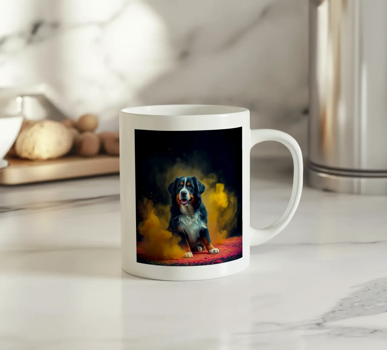 Le bouvier bernois coloré #135 mug en céramique de Yumis.Beargang.and.Me