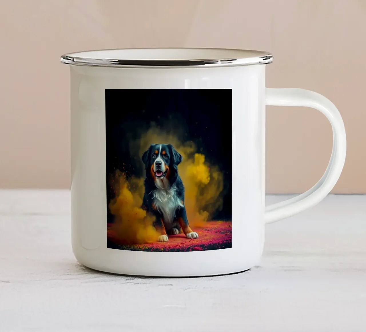 Le bouvier bernois coloré #135 mug en émail de Yumis.Beargang.and.Me