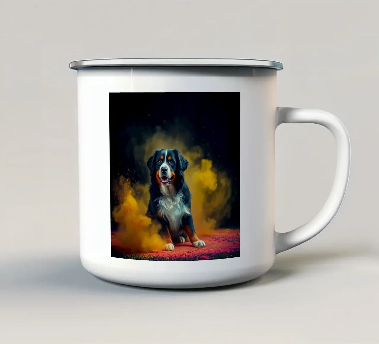 Le bouvier bernois coloré #135 mug en émail de Yumis.Beargang.and.Me