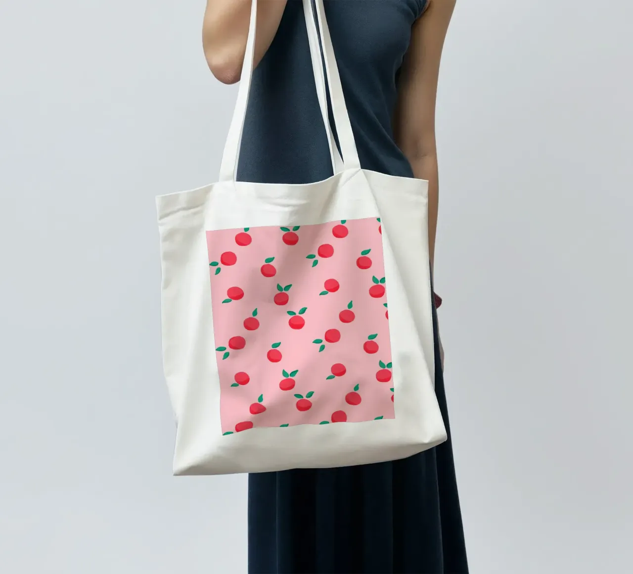 Fresh Summer Peach Fruit Pattern borsa in juta da showmemars