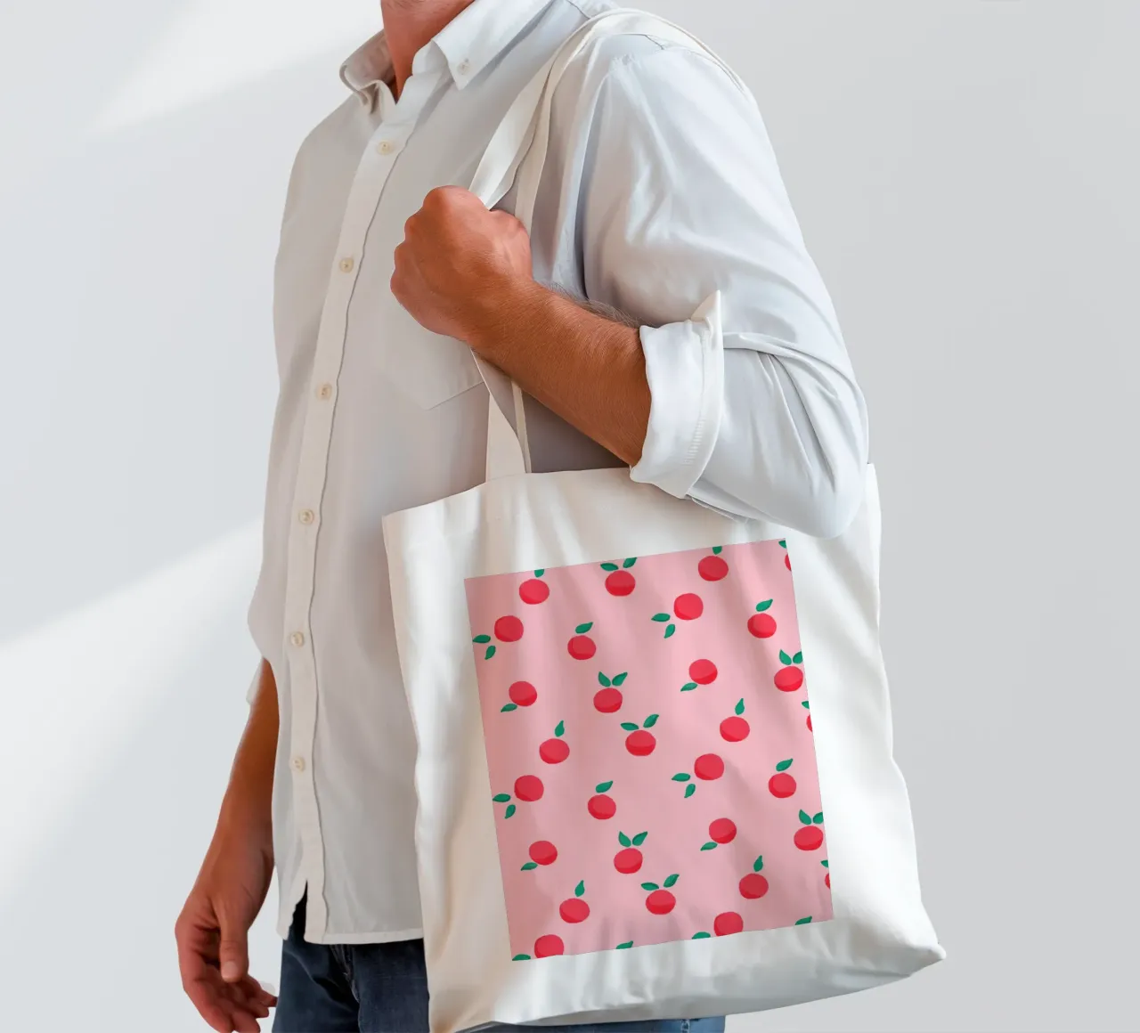 Fresh Summer Peach Fruit Pattern borsa in juta da showmemars
