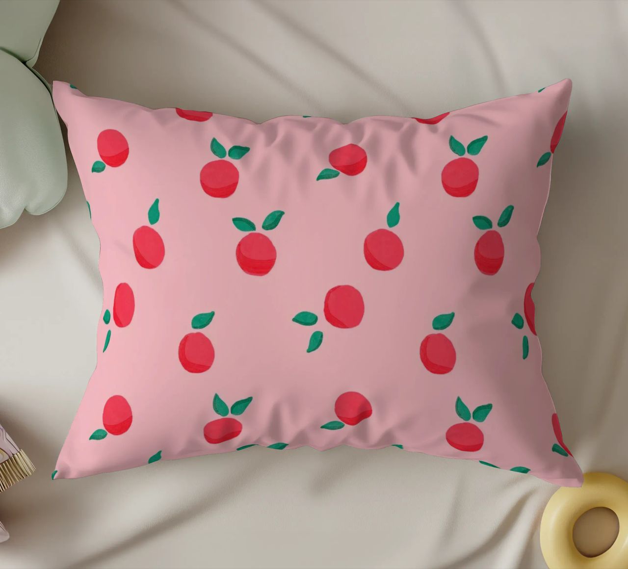 Fresh Summer Peach Fruit Pattern cuscino da showmemars