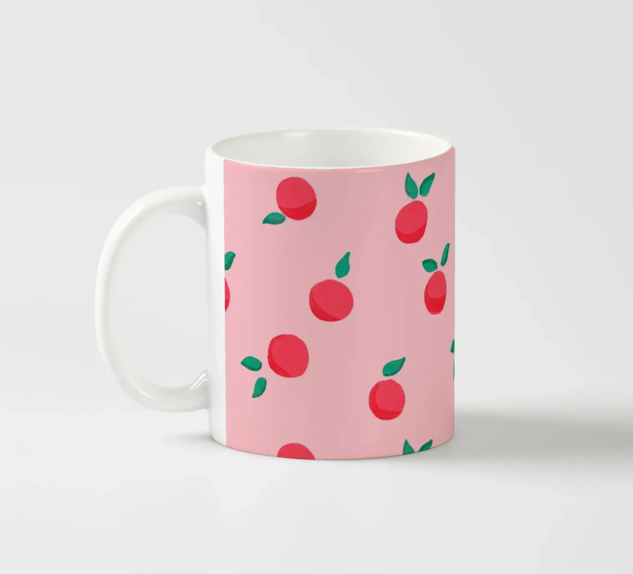 Fresh Summer Peach Fruit Pattern taza de cerámica de showmemars