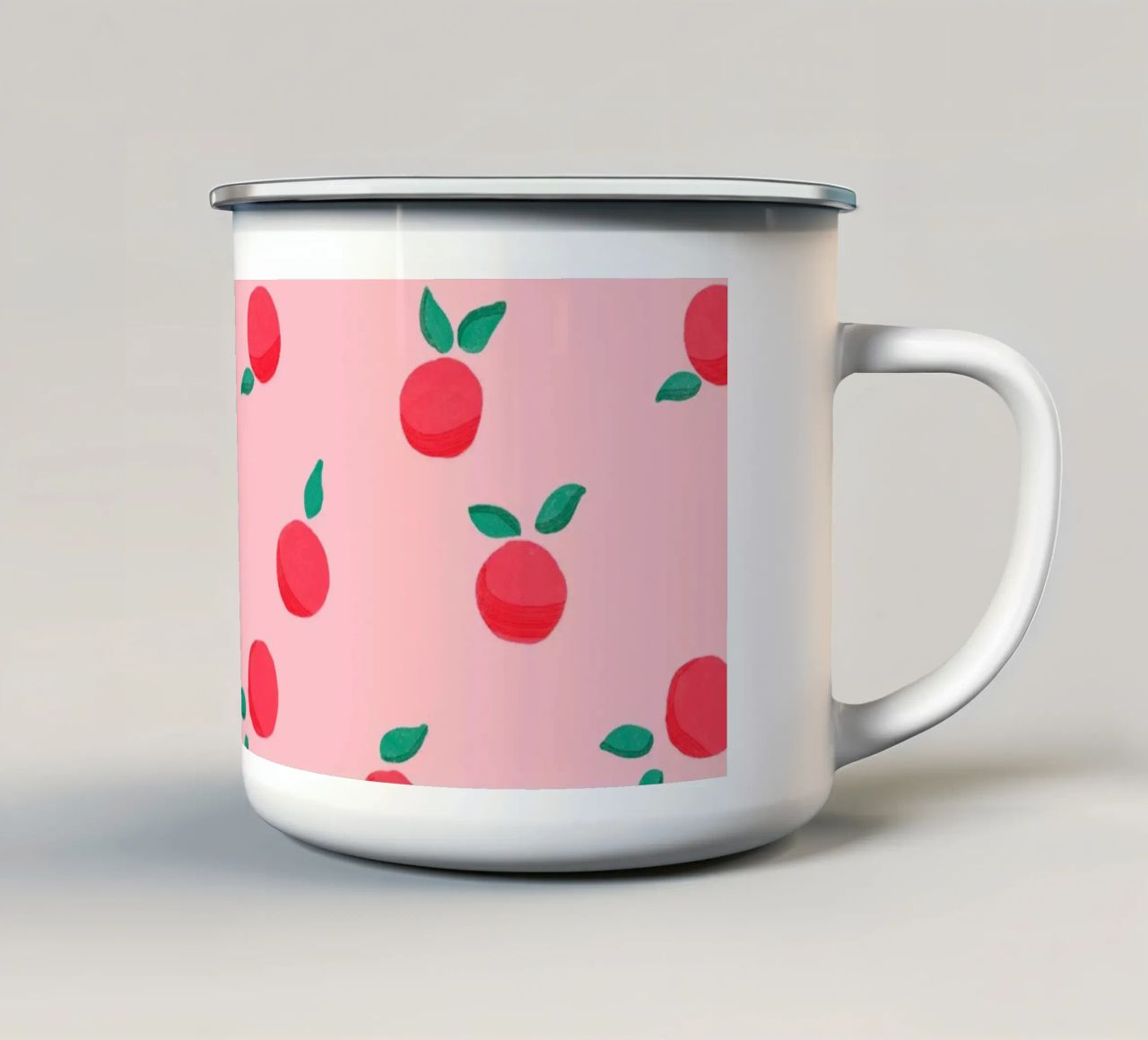 Fresh Summer Peach Fruit Pattern tazza in smalto da showmemars