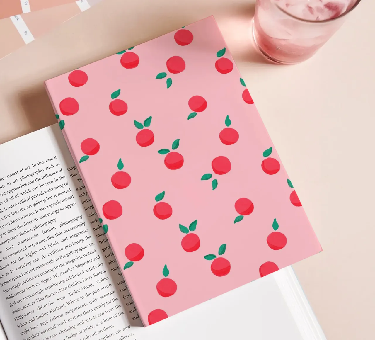 Fresh Summer Peach Fruit Pattern notebook by showmemars