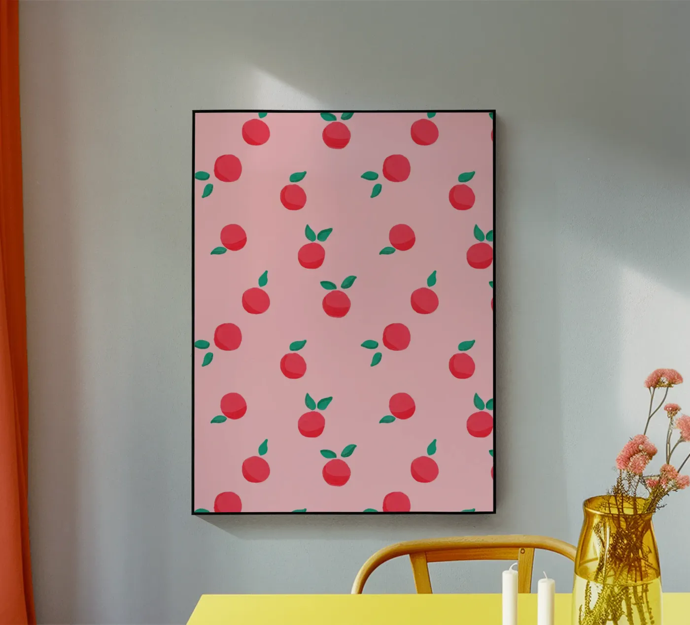 Fresh Summer Peach Fruit Pattern plexiglass da showmemars