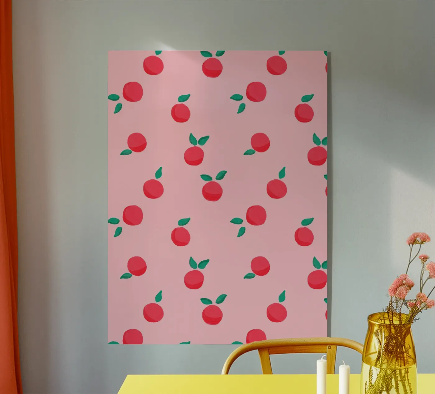 Fresh Summer Peach Fruit Pattern plexiglass da showmemars