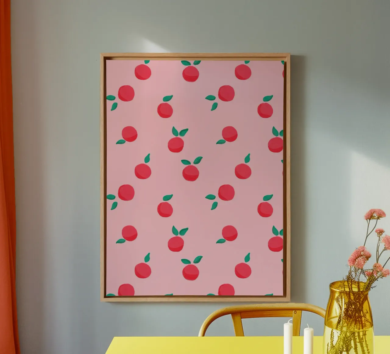 Fresh Summer Peach Fruit Pattern toile avec Caisse américaine de showmemars