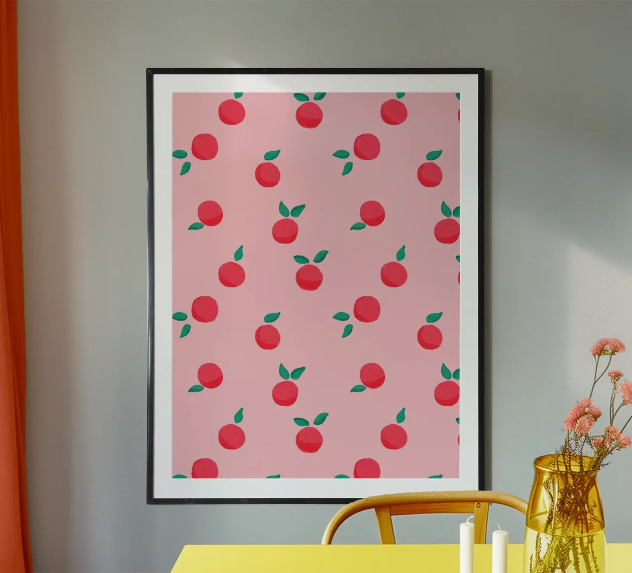 Fresh Summer Peach Fruit Pattern carta hahnemühle da showmemars