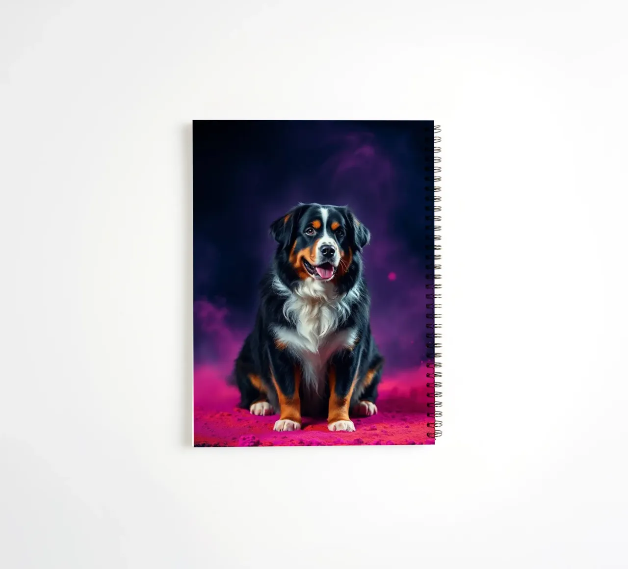 The colorful Bernese Mountain Dog #136 spiral notebook by Yumis.Beargang.and.Me