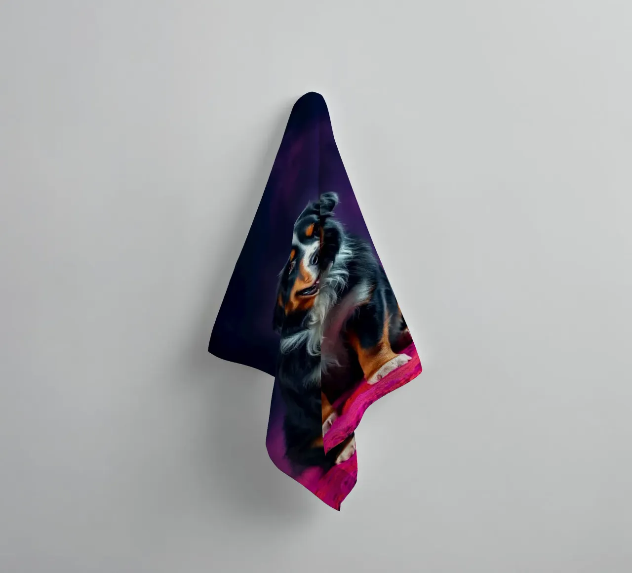 The colorful Bernese Mountain Dog #136 towel by Yumis.Beargang.and.Me