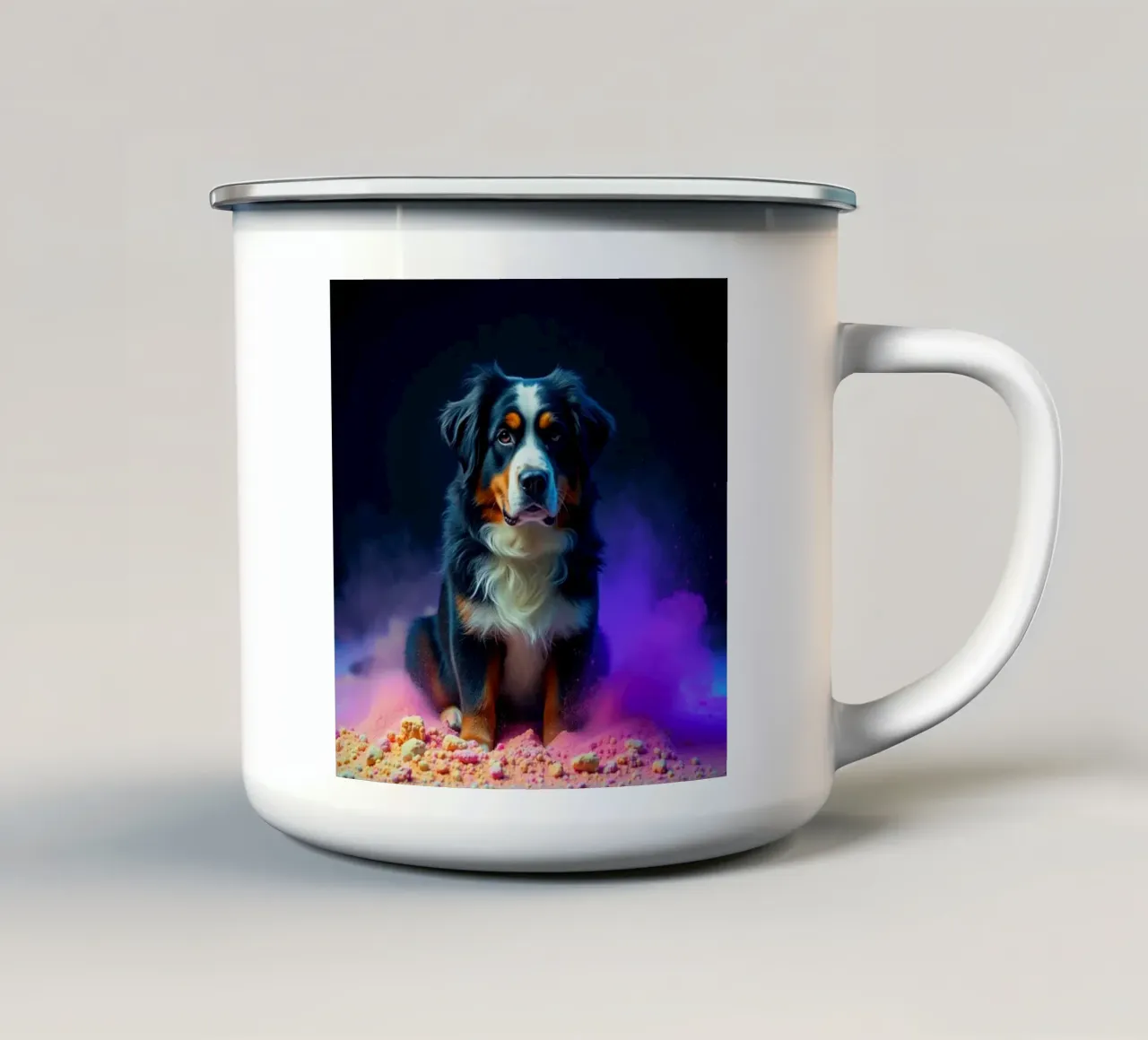 Le bouvier bernois coloré #137 mug en émail de Yumis.Beargang.and.Me