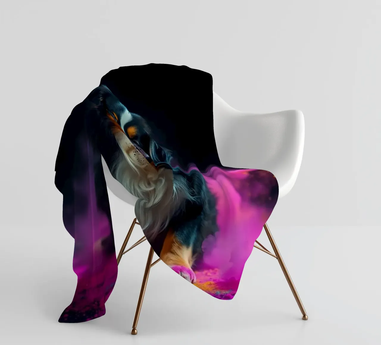 The colorful Bernese Mountain Dog #139 fleece blanket by Yumis.Beargang.and.Me