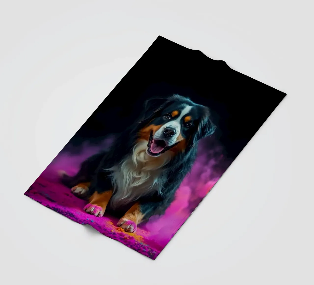 The colorful Bernese Mountain Dog #139 fleece blanket by Yumis.Beargang.and.Me