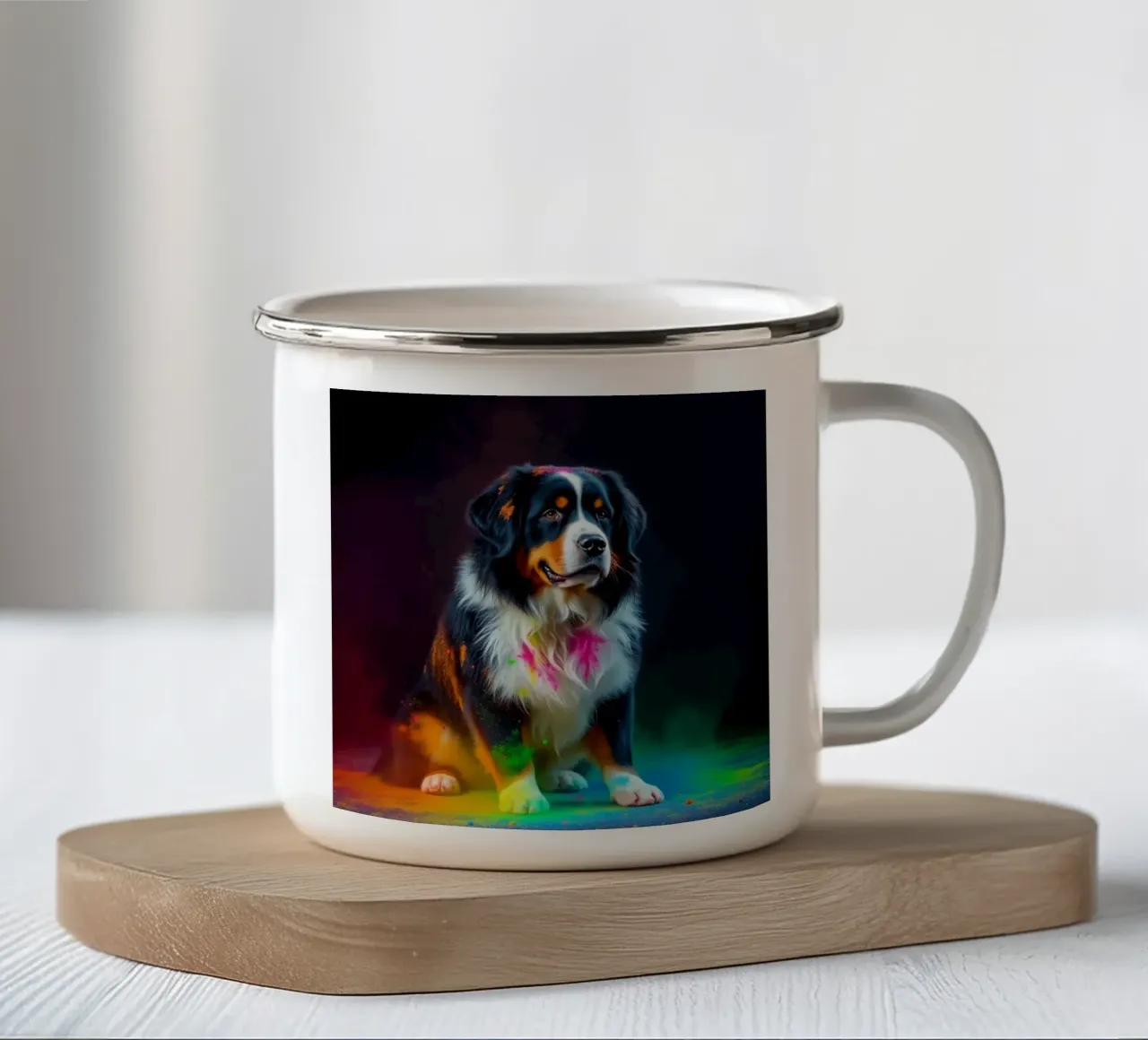 Le bouvier bernois coloré #140 mug en émail de Yumis.Beargang.and.Me