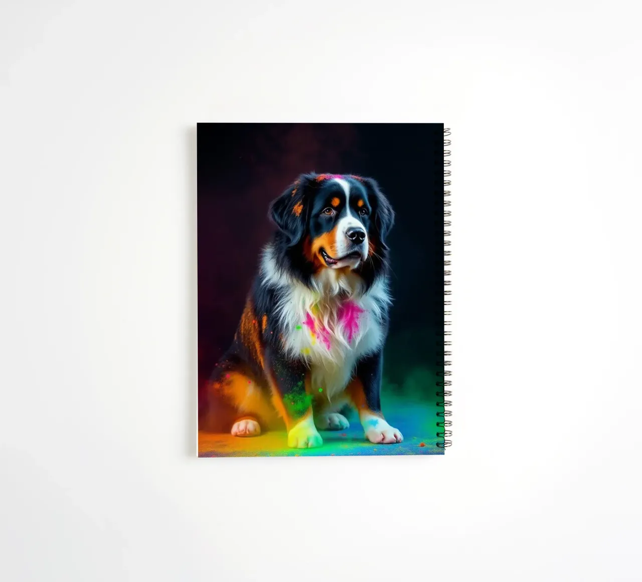 The colorful Bernese Mountain Dog #140 spiral notebook by Yumis.Beargang.and.Me