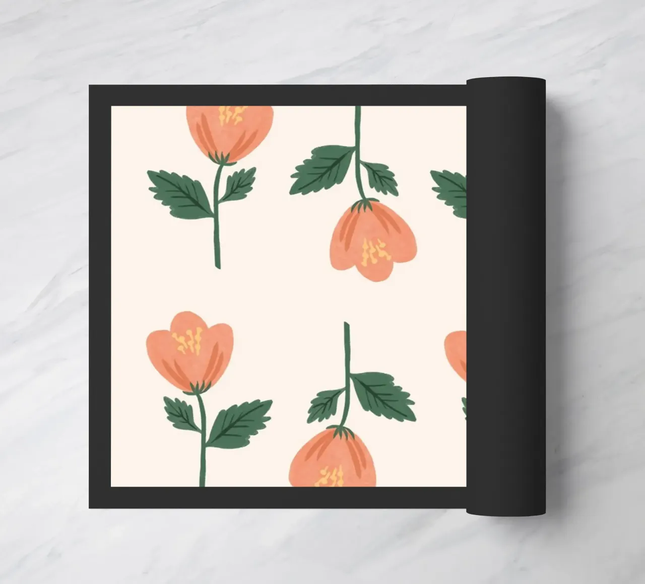 Modello a fiori rosa zerbino da MoonlightPrint