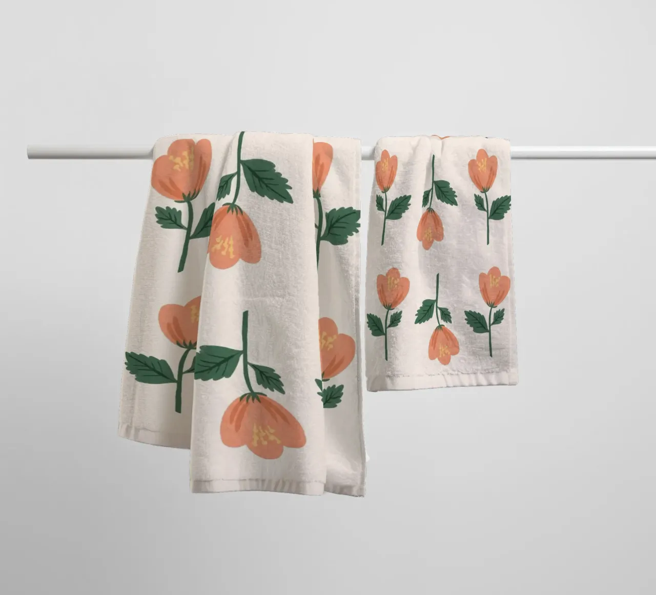 Modello a fiori rosa asciugamano da bagno da MoonlightPrint